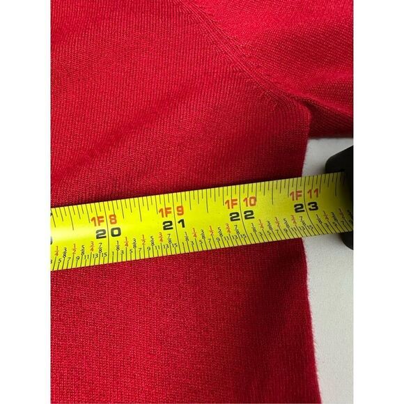 Jean Delfin Women’s Bohemian Red Rushed Trim Open Front Cardigan Sz EU T5/ XL US - Picture 11 of 16